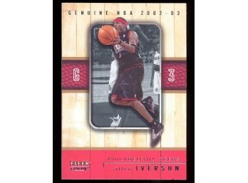 2002 Fleer Genuine Basketball Allen Iverson #2 Philadelphia 76ers HOF
