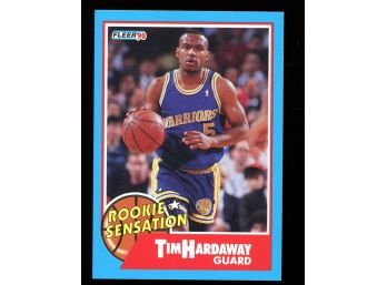 1990 Fleer Basketball Tim Hardaway Rookie Sensation #8 Golden State Warriors RC HOF