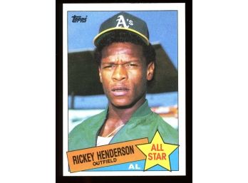 1985 Topps Baseball Rickey Henderson All-star #706 Oakland Athletics HOF