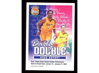 2000-01 Topps Tip Off Daily Double Kobe Bryant LA Lakers RARE REDEMPTION BACK
