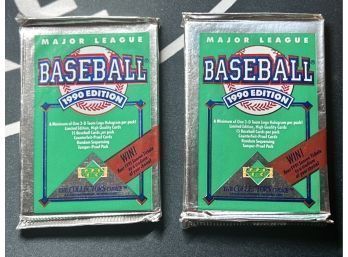 2 Packs ~ 1990 Upper Deck Collectors Choice Baseball Foil Packs