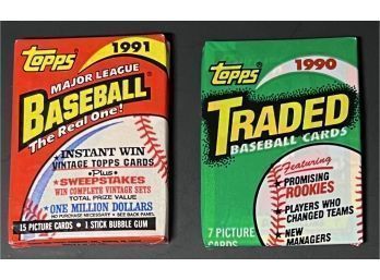 1990 Topps & 1991 Topps Traded Baseball Packs