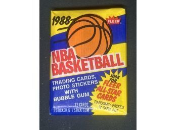 1988 Fleer Basketball Wax Pack ~ Adrian Dantley Sticker On Back