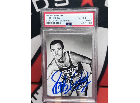 Bob Cousy Autographed Photo PSA/DNA Certified Authentic