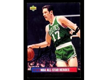 1993 Upper Deck NBA All- Star Heroes John Havlicek On Card Hand Auto
