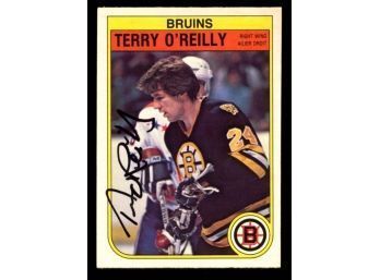 1982-83 O-PEE-CHEE TERRY O'REILLY ON CARD AUTO