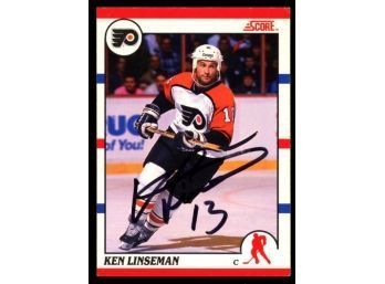 1990 Score #380 Ken Linseman On Card Auto