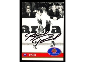1991 Future Trends Hockey Brad Park On Card Autograph #72