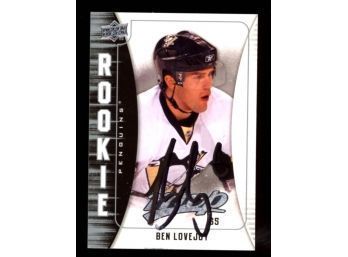 2009-10 Upper Deck MVP Hockey Ben Lovejoy Rookie On Card Autograph #353 Pittsburgh Penguins RC Auto