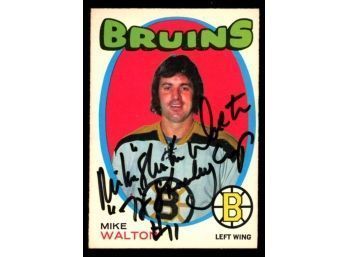 1971-72 OPC Mike Walton On Card Auto Boston Bruins