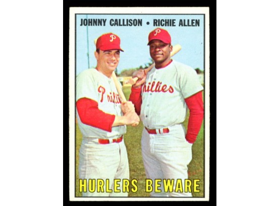1967 Topps Baseball #309 Hurlers Beware Johnny Callison / Richie Allen ~ Phillies