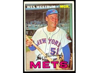 1967 Topps Baseball Wes Westrum #593 New York Mets