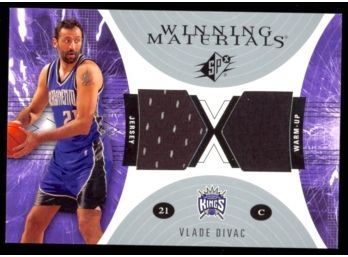 2003 Upper Deck SPx Basketball Vlade Divac Winning Materials Game Used Patch #WM9 Sacramento Kings