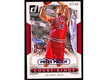 2014 Donruss Basketball Pau Gasol Press Proof Court Kings /99 #2 Chicago Bulls HOF