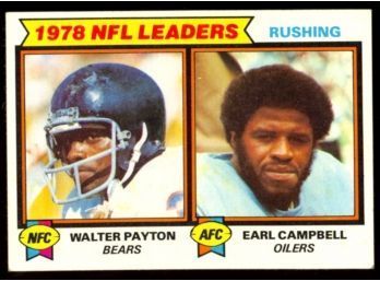 1979 Topps Football Walter Payton Earl Campbell 1978 NFL Rushing Leaders #3 HOF