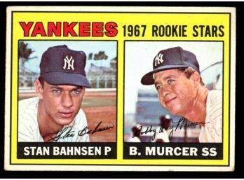 1966 Topps Baseball Yankees Rookie Stars ~ Stan Bahnsen & Bobby Mercer
