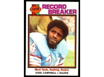 1979 Topps Football Earl Campbell 1978 Record Breaker Rookie Card #331 Houston Oilers RC HOF