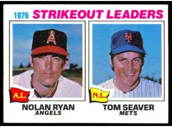 1977 Topps Baseball Nolan Ryan Tom Seaver 1976 Strikeout Leaders #6 HOF