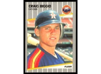 1989 Fleer Baseball Craig Biggio Rookie Card #353 Houston Astros RC HOF