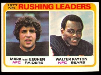 1978 Topps Football Mark Van Eeghen Walter Payton 1977 NFL Rushing Leaders #333 HOF