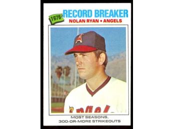1977 Topps Baseball Nolan Ryan 1976 Record Breaker #234 Los Angeles Angels HOF