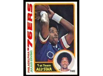 1978 Topps Basketball Julius Erving 1st Team All-star #130 Philadelphia 76ers Vintage HOF