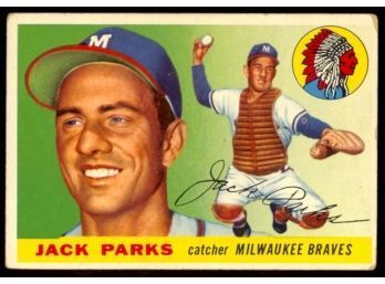 1955 Topps Baseball Jack Parks #23 Milwaukee Braves
