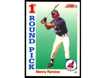 1992 Score Baseball Manny Ramirez 1st Round Pick Rookie Card #800 Cleveland Indians RC