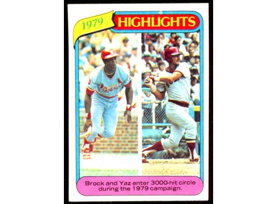 1980 Topps Baseball 1979 Highlights Lou Brock Carl Yastrzemski #1 HOF