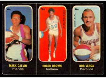 1971 Topps Trios Basketball Mack Calvin Roger Brown Bob Verga #4A-6A