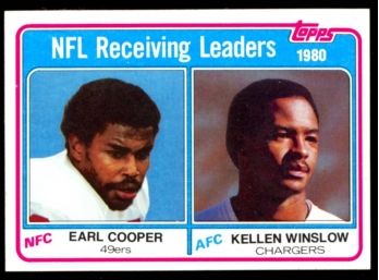 1981 Topps Football Earl Cooper And Kellen Winslow 1980 NFL Receiving Leaders #2