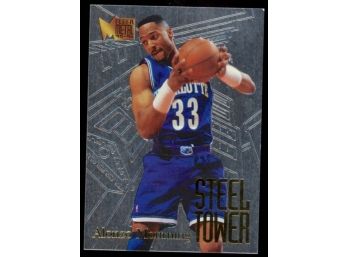 1995-96 Fleer Metal Basketball Alonzo Mourning Steel Tower #4 Charlotte Hornets HOF
