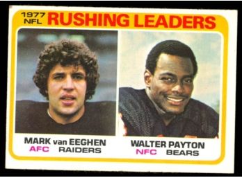 1978 Topps Football 1977 NFL Rushing Leaders Mark Van Eeghen & Walter Payton #333 Raiders Bears HOF