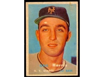 1957 Topps Baseball Gail Harris #281 New York Giants