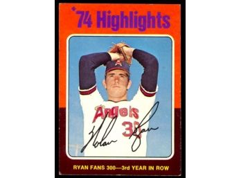 1975 Topps Baseball Nolan Ryan 1974 Highlights #5 Los Angeles Angels HOF