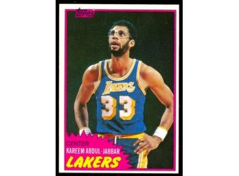 1981 Topps Basketball Kareem Abdul-jabbar #20 Los Angeles Lakers HOF