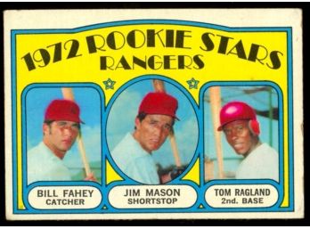 1972 Topps Baseball Texas Rangers Rookie Stars Bill Fahey, Jim Mason, Tom Ragland #334