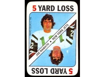 1971 Topps Football Card Game Joe Namath '5 Yard Loss' #3 New York Jets HOF
