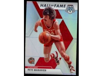 2019-20 Mosaic Basketball Pete Maravich 'hall Of Fame' Silver Prizm #295 Atlanta Hawks HOF