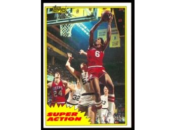 1981 Topps Basketball Julius Erving Super Action #104 Philadelphia 76ers HOF