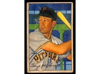 1952 Bowman Baseball George Metkovich #108 Pittsburgh Pirates