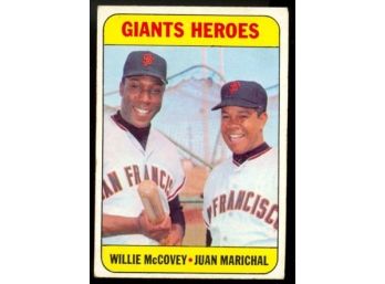 1969 Topps Baseball Giants Heroes Willie McCovey Juan Marichal #572 San Francisco Giants