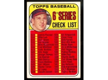 1969 Topps Baseball Harmon Killebrew 6th Series Checklist #504 Vintage
