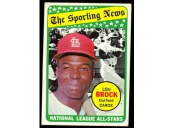 1969 Topps Baseball Lou Brock 'the Sporting News' All Star #428 St Louis Cardinals Vintage HOF