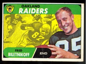1968 Topps Football Fred Biletnikoff #166 Oakland Raiders Vintage HOF