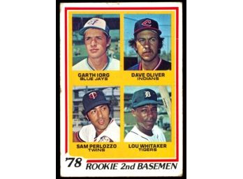 1978 Topps Baseball Rookie 2nd Basemen Garth Iorg, Dave Oliver, Sam Perlozzo, Lou Whitaker #704