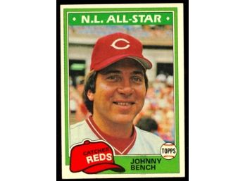 1981 Topps Baseball Johnny Bench NL All-star #600 Cincinnati Reds HOF