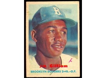 1957 Topps Baseball Jim Gilliam #115 Brooklyn Dodgers