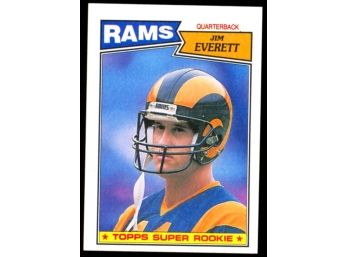 1987 Topps Football Jim Everett Super Rookie Card #145 Los Angeles Rams