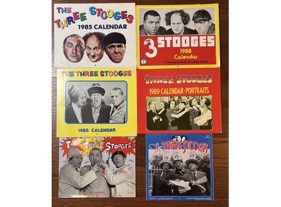 (6) Vintage Collection Of Three Stooges Calendars ~ 1985, 1986, 1988, 1989, 1991, 1999